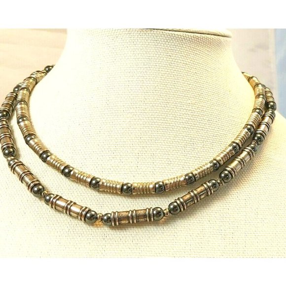 New Choker Necklace Silvertone and hematite beads choose yours - Picture 1 of 9